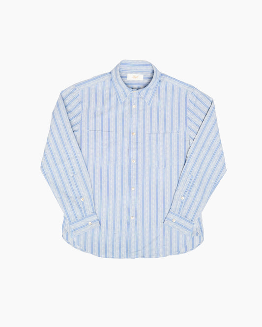 S1020 Blue Striped Work Shirt