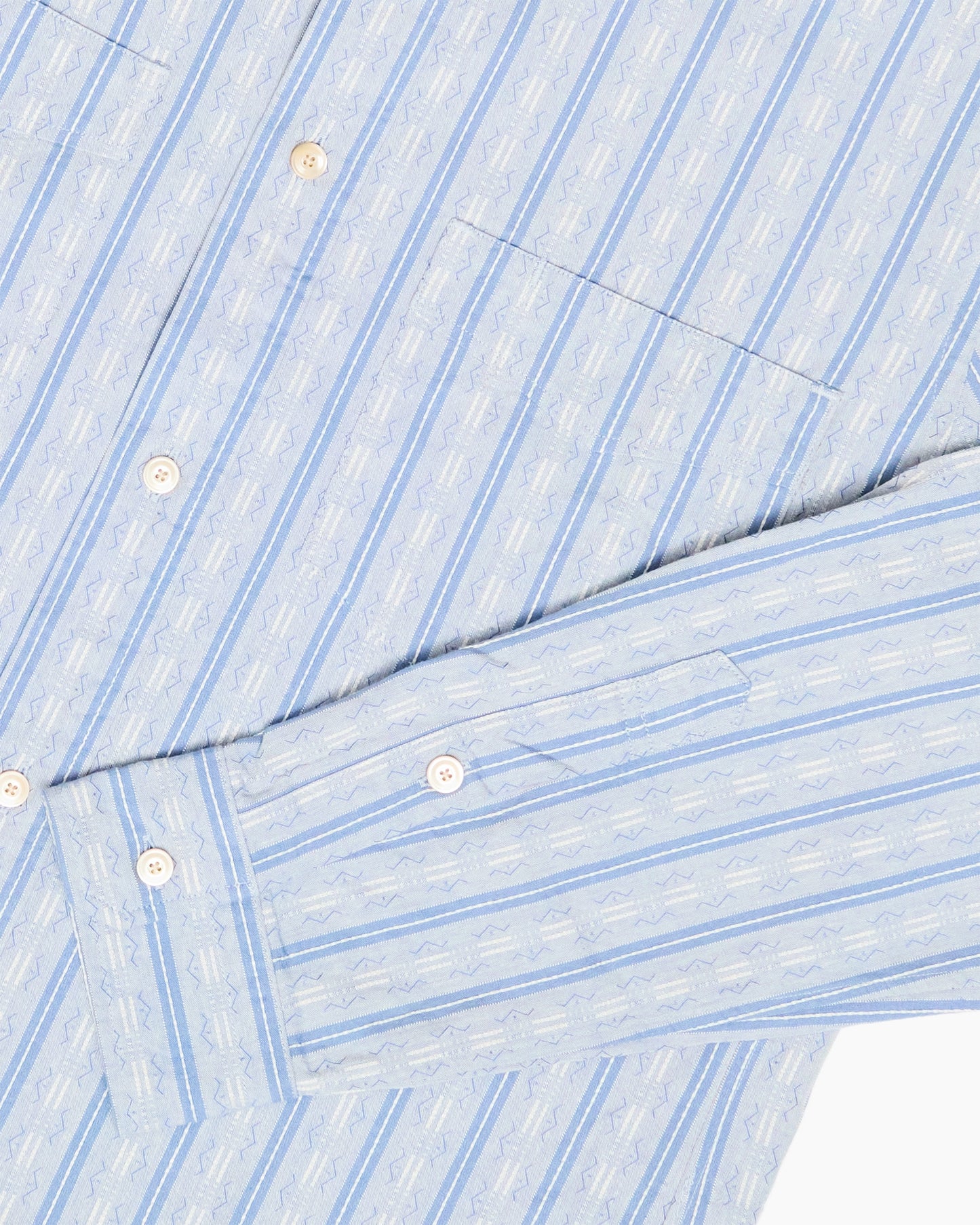 S1020 Blue Striped Work Shirt