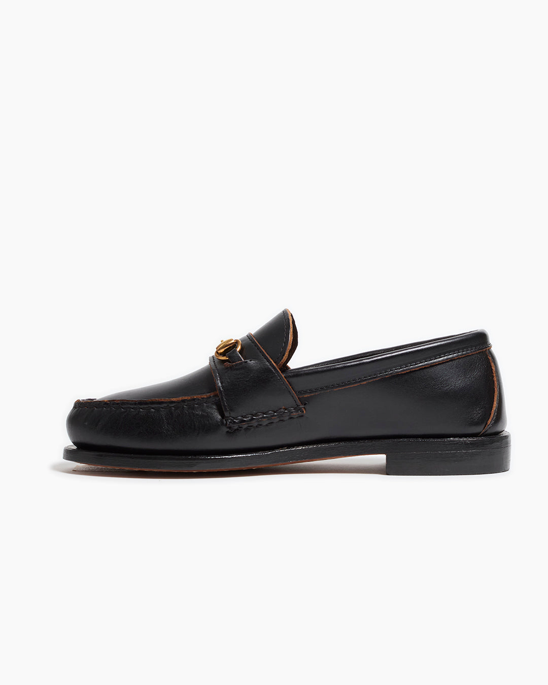 Black Leather Pumps with Horsebit