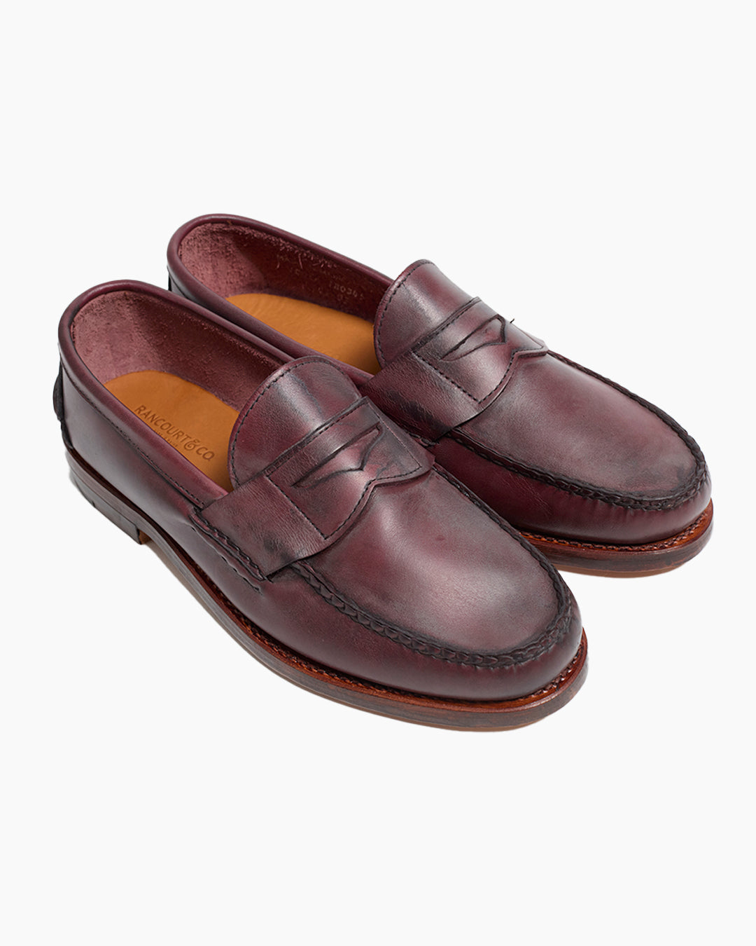 Burgundy Pinch Penny Calf Leather Loafers