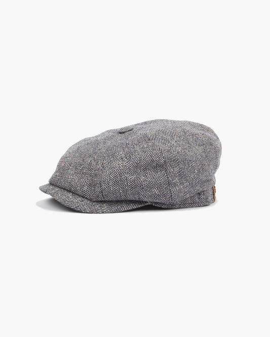 Grey and Blue Herringbone Hatteras Silk Cap