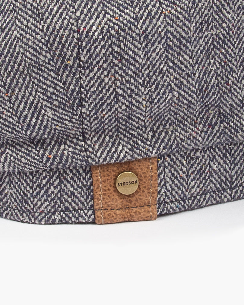 Grey and Blue Herringbone Hatteras Silk Cap
