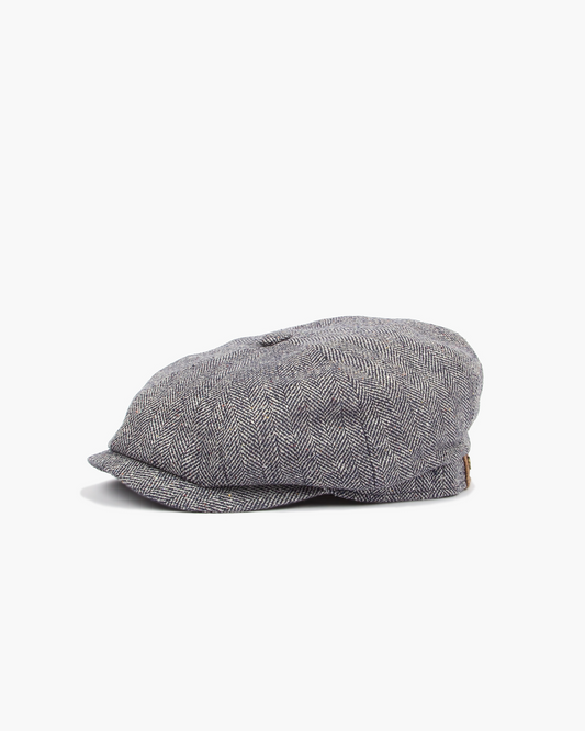 Grey and Blue Herringbone Hatteras Silk Cap