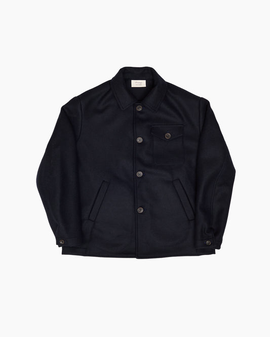 Midnight Navy Heavy Melton Wool Jacket