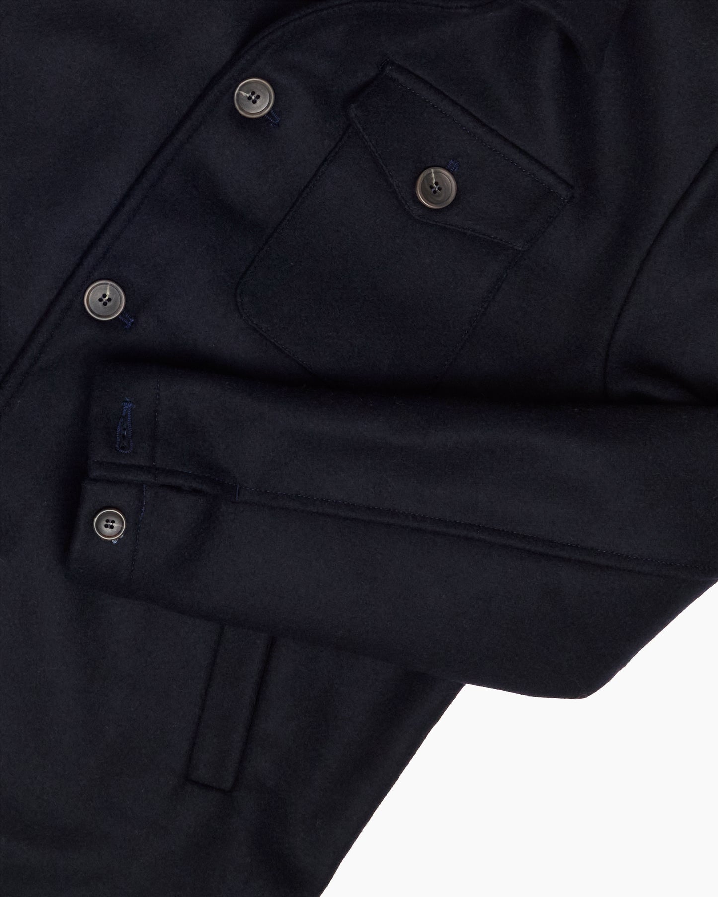 Midnight Navy Heavy Melton Wool Jacket