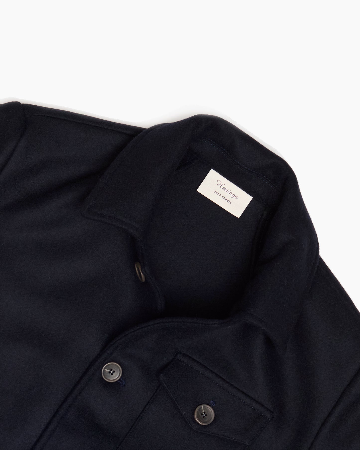 Midnight Navy Heavy Melton Wool Jacket