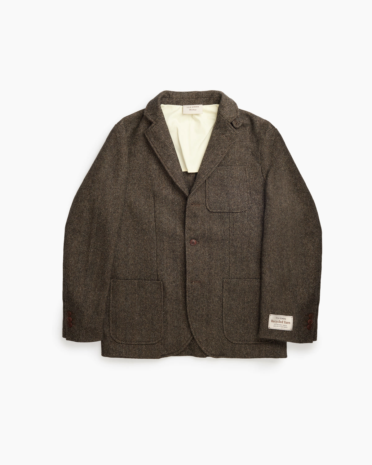 Tela Genova Antonio Wool Blazer Spiga
