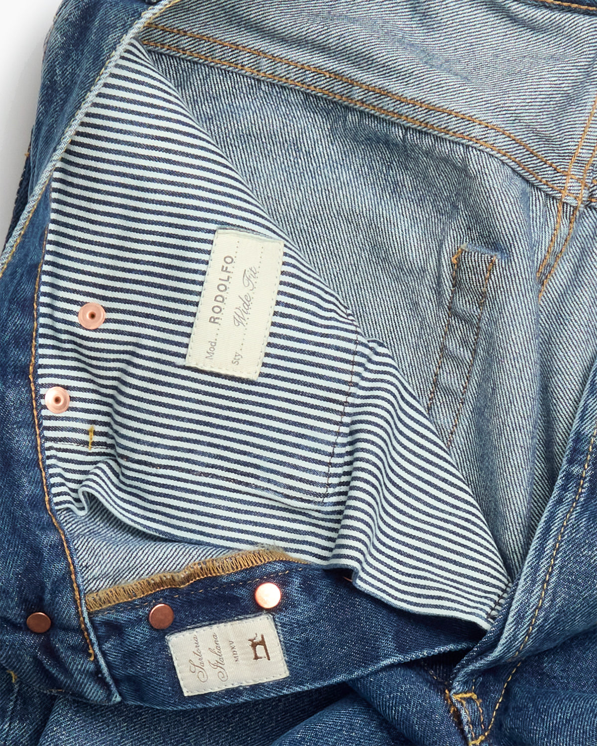 Rodolfo Wide Fit Stone Wash Selvedge Jean
