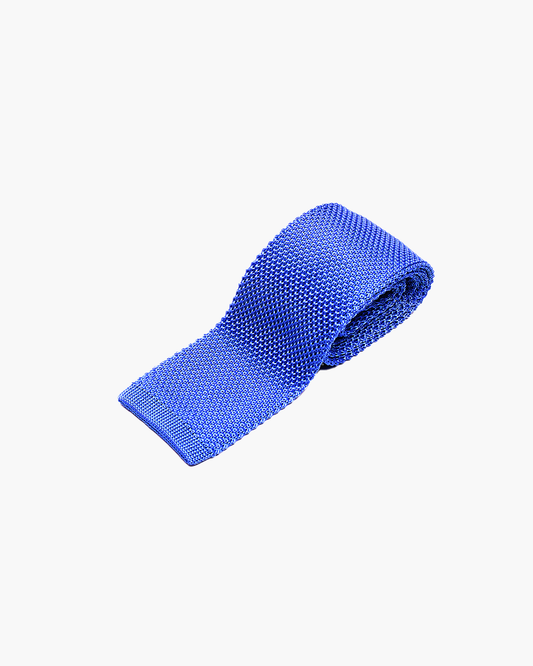 Silk Knitted Tie - Cobalt Blue