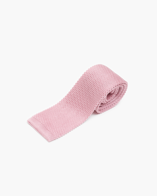 Silk Knitted Tie - Pink