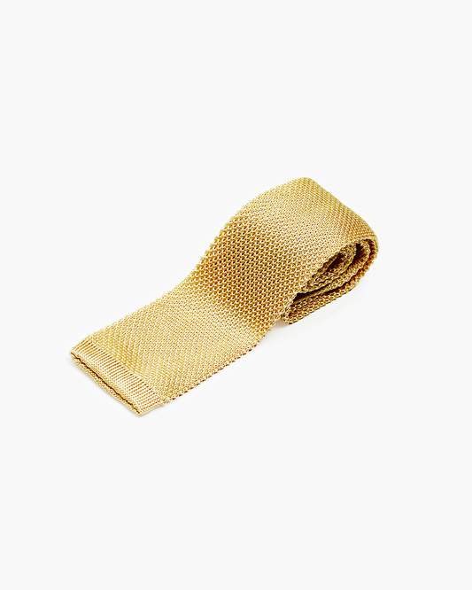 Silk Knitted Tie - Gold