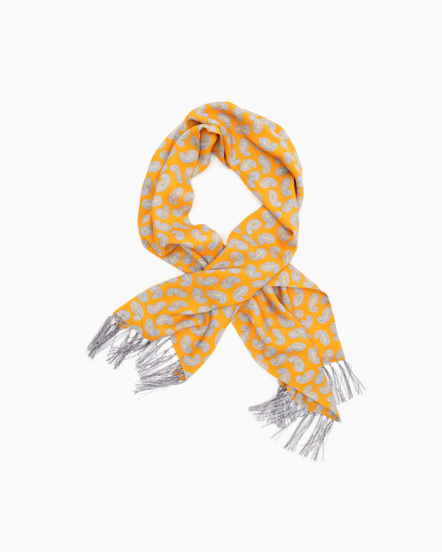 Gold Paisley Fringed Scarf