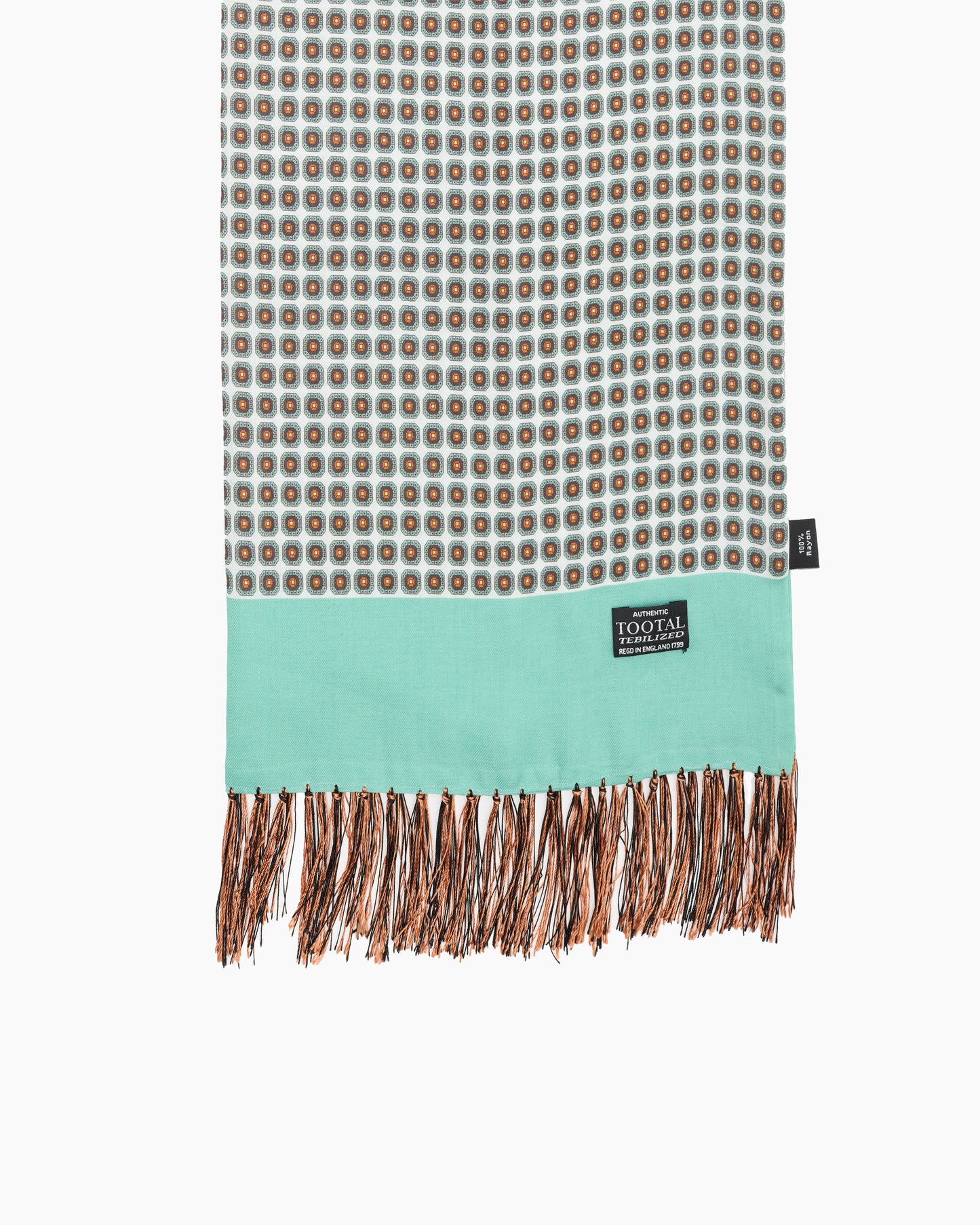 Jade Geometric Fringed Scarf