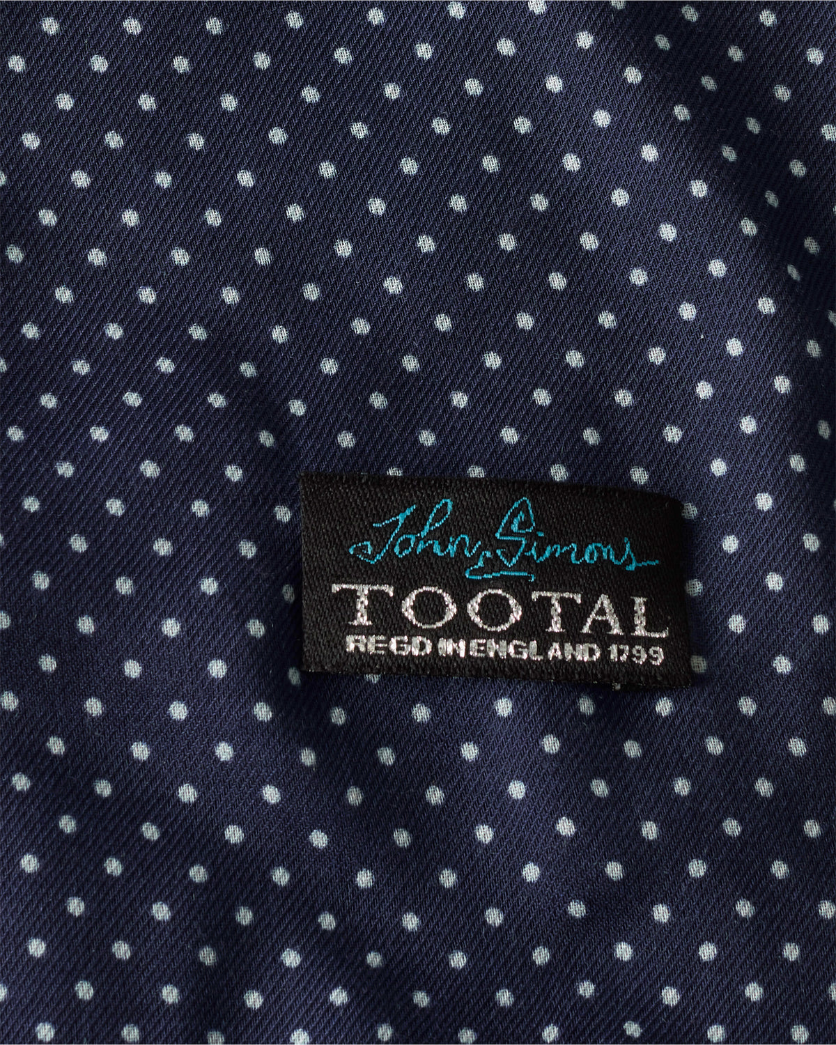 John Simons x Tootal Limited Edition: Polka Dot Navy Fringed Scarf