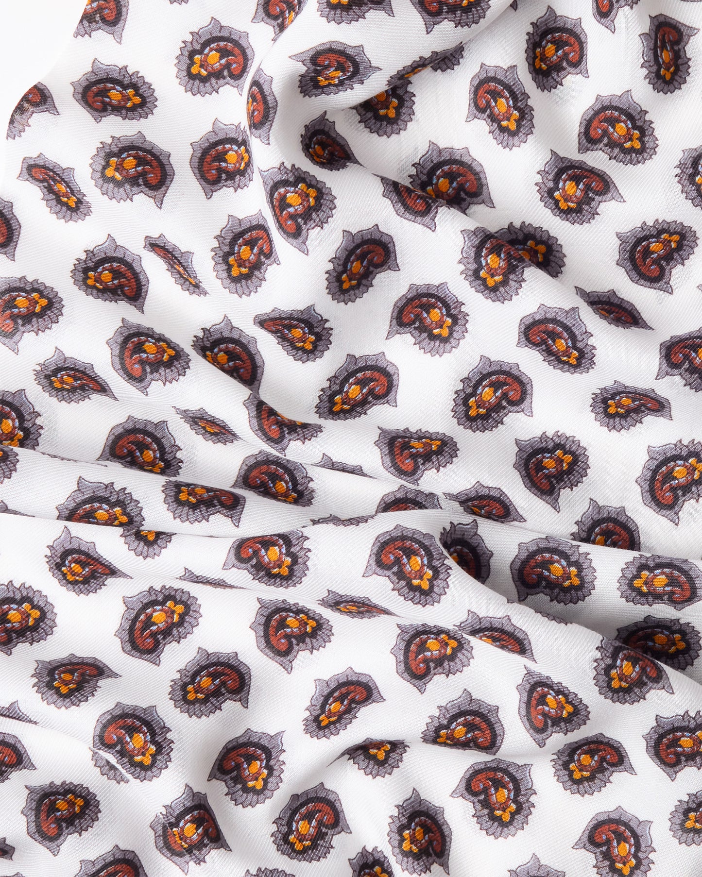 Mustard Paisley Fringed Scarf
