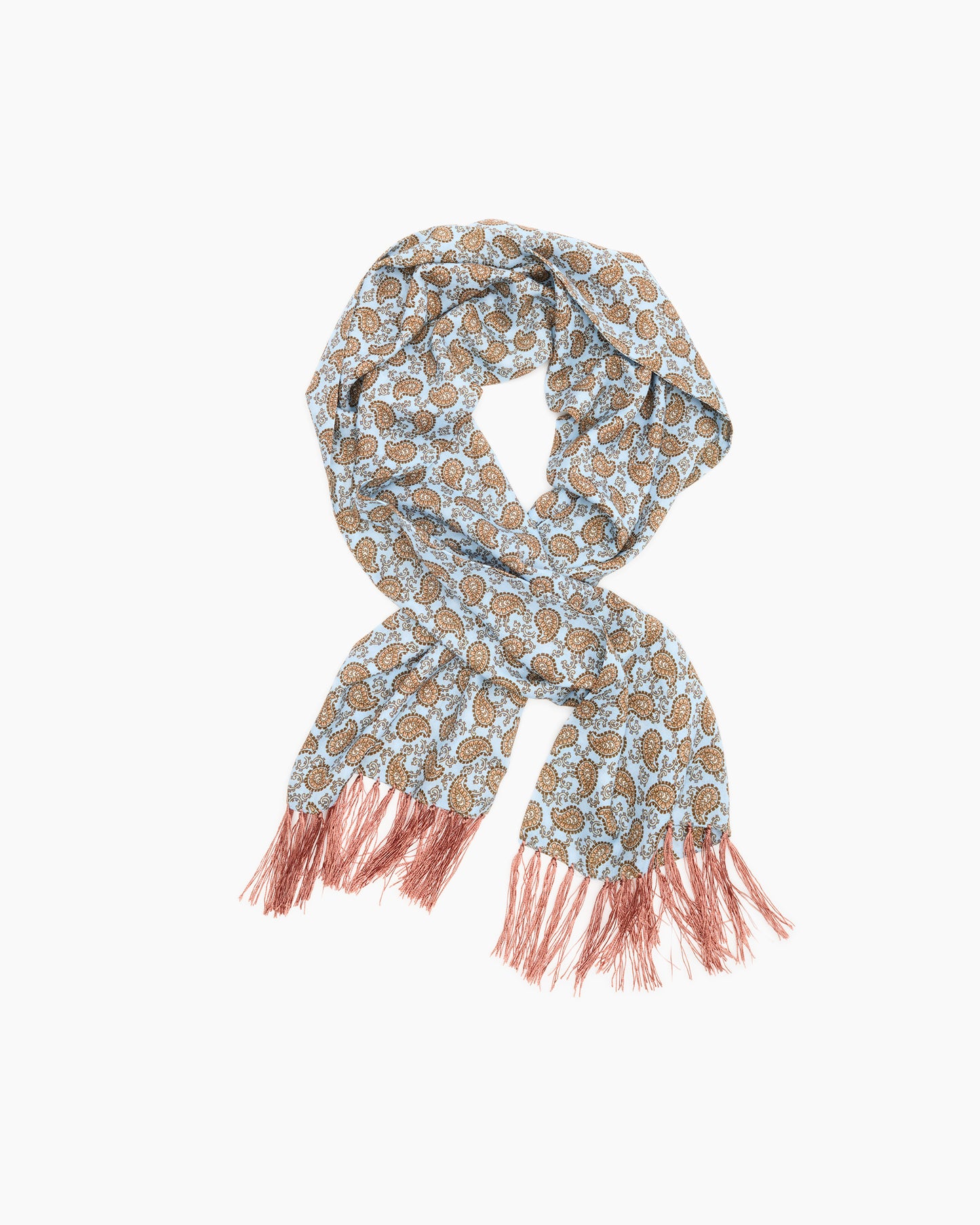 Sky Paisley Fringed Scarf