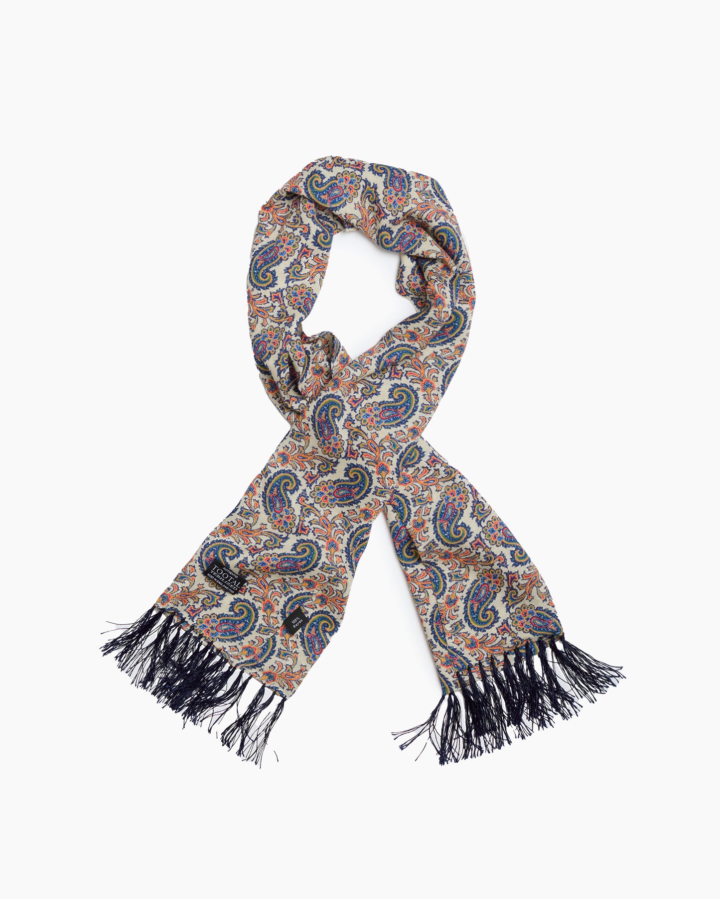 Multicoloured Paisley Fringed Scarf