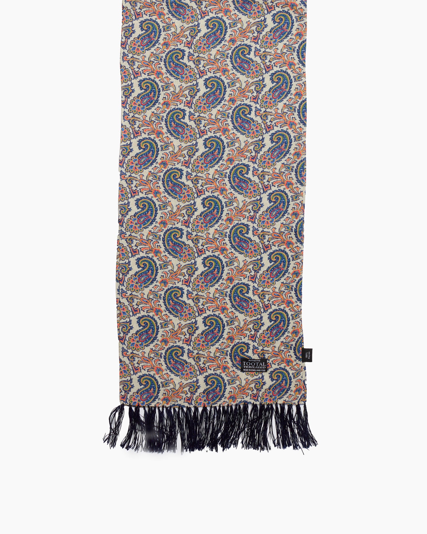 Multicoloured Paisley Fringed Scarf