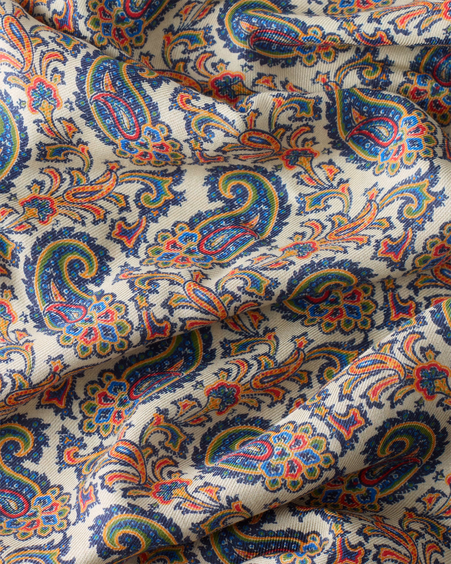Multicoloured Paisley Fringed Scarf