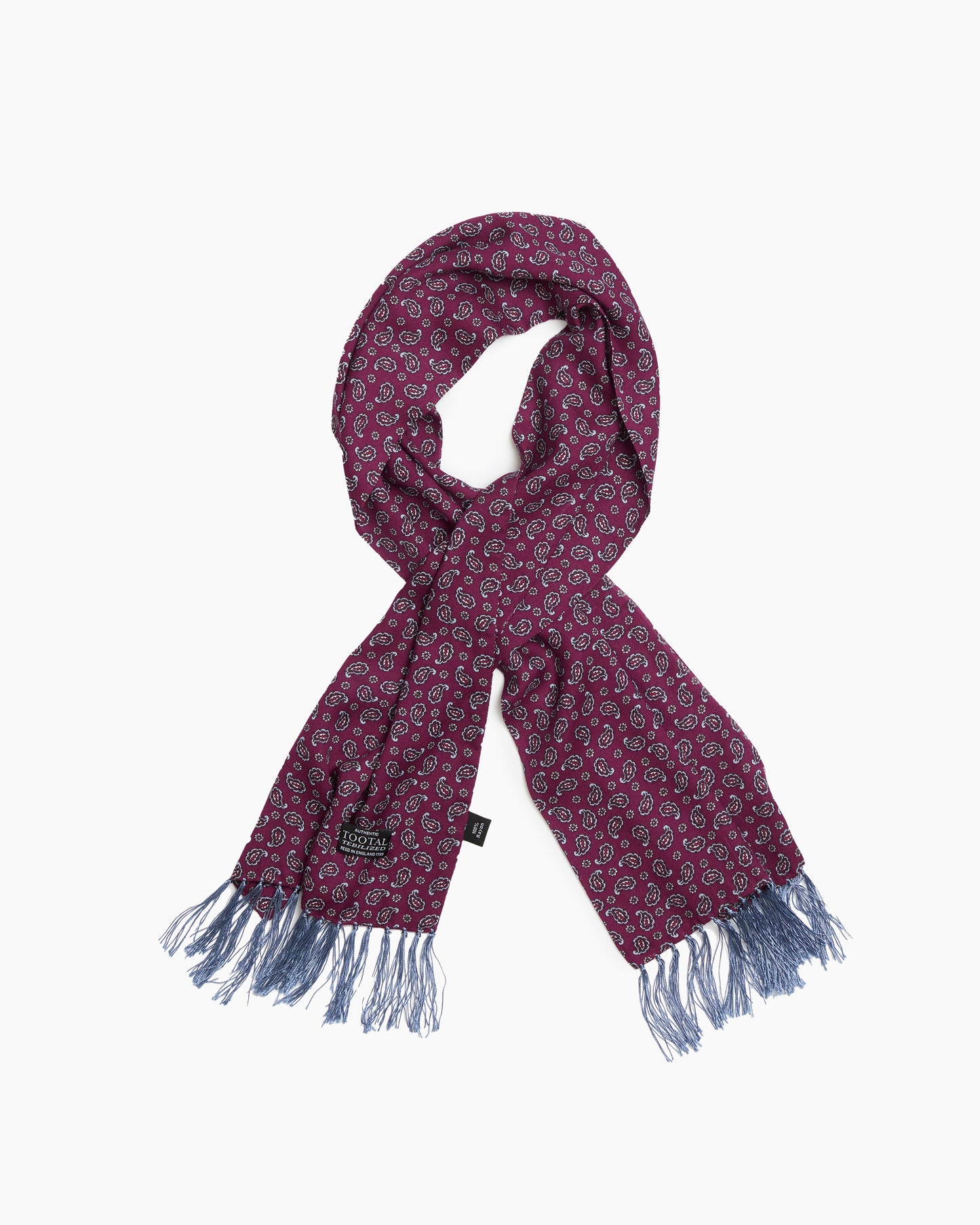 Plum Paisley Fringed Scarf