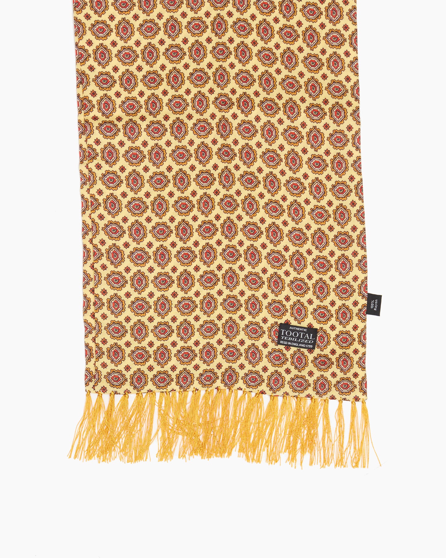 Yellow Medallion Fringed Scarf