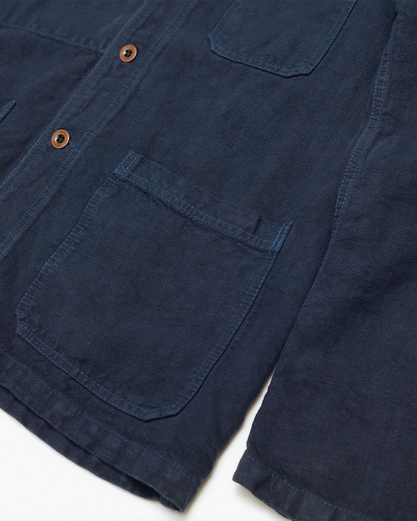 Heavy Linen Workwear Jacket Navy