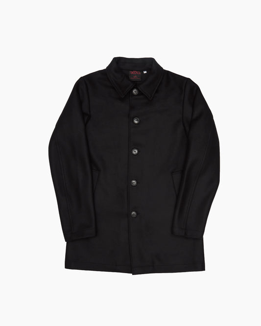 Navy Melton Wool Coat