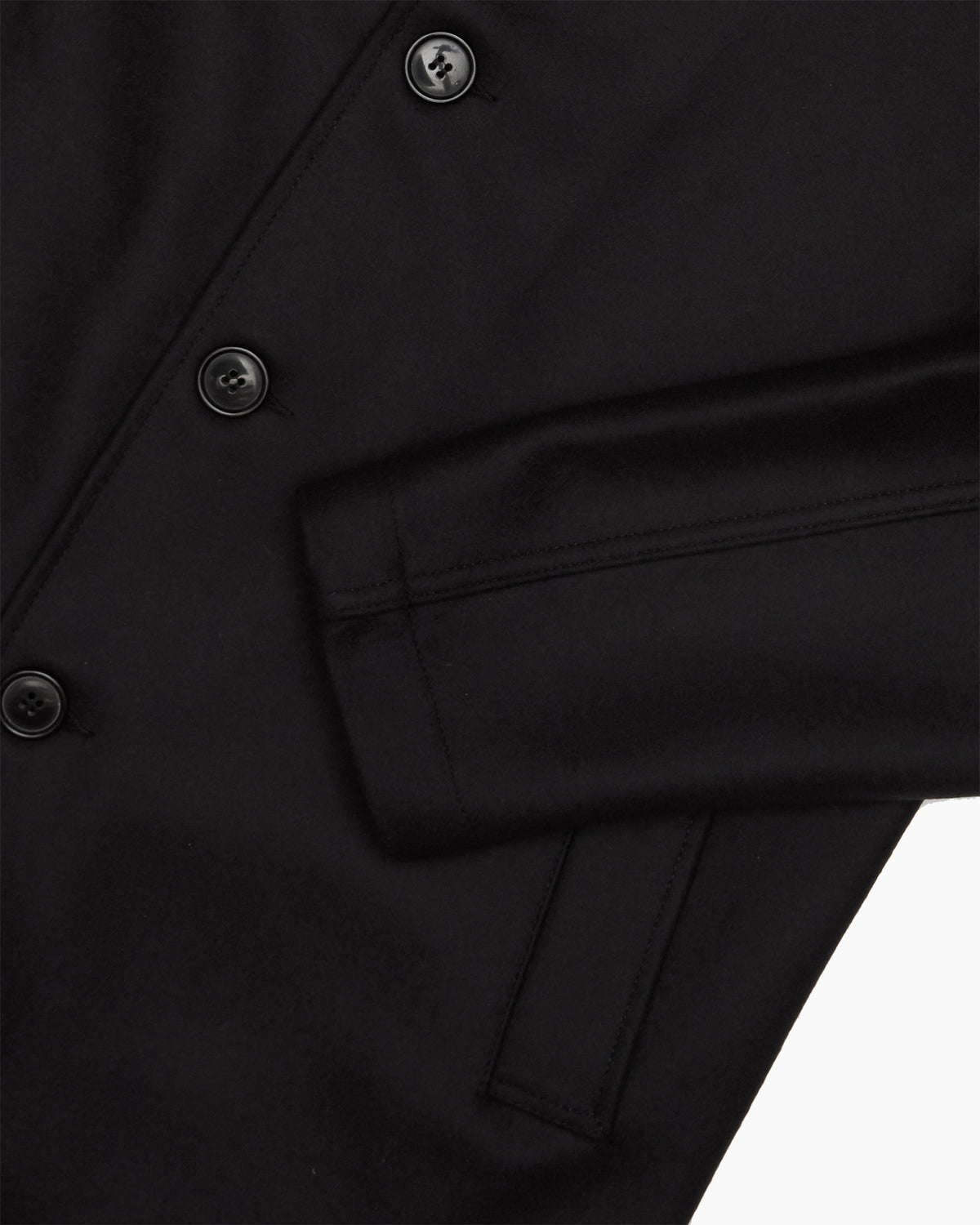 Navy Melton Wool Coat