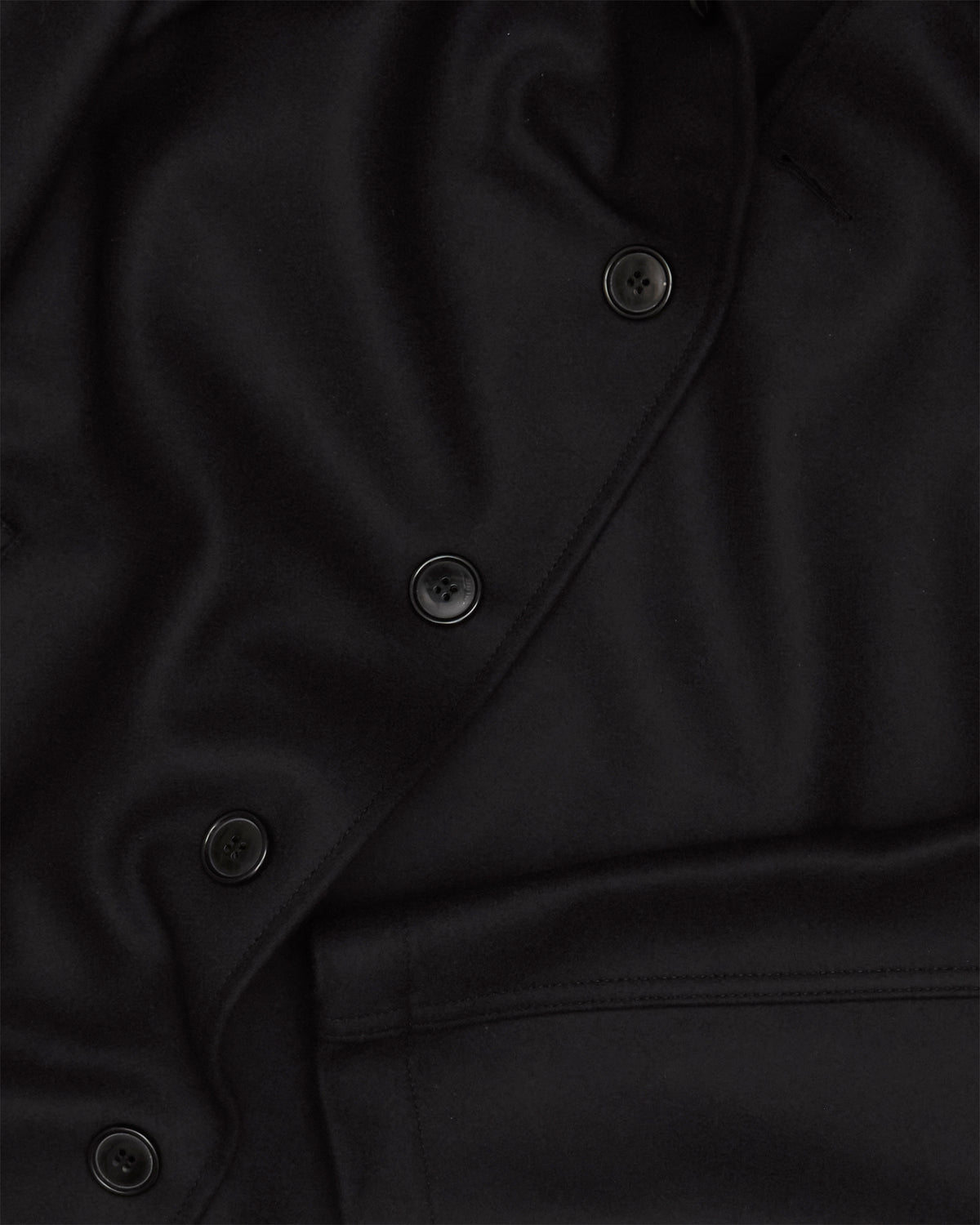 Navy Melton Wool Coat
