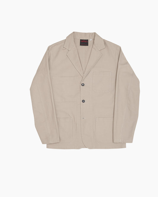 Ecru Cotton Twill Blazer