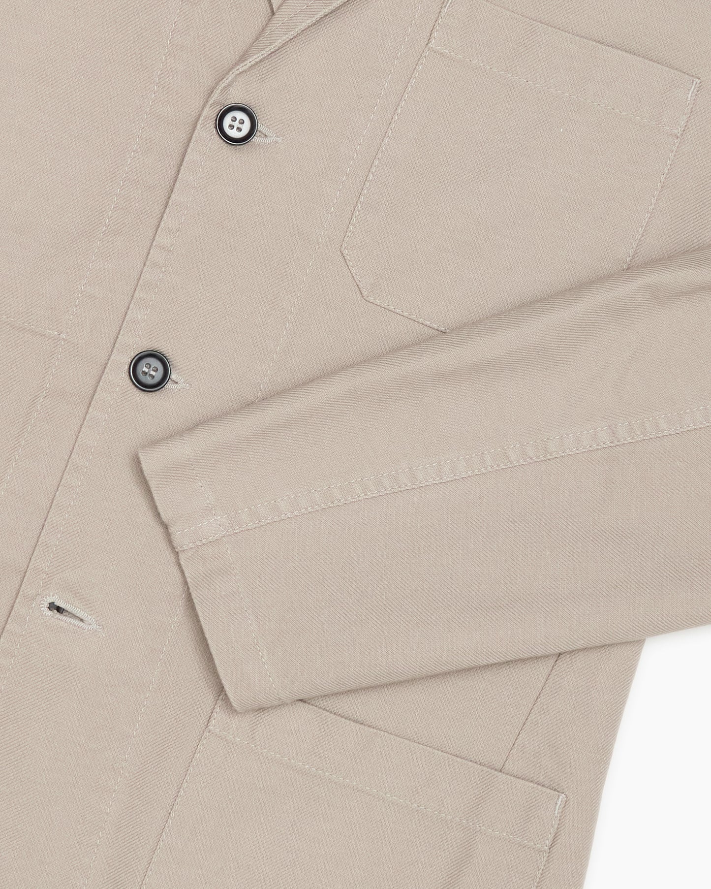 Ecru Cotton Twill Blazer