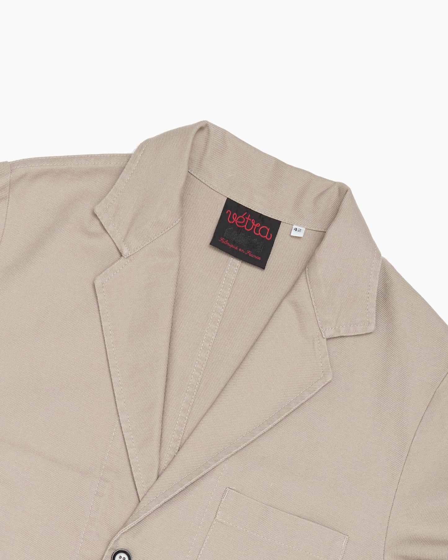 Ecru Cotton Twill Blazer