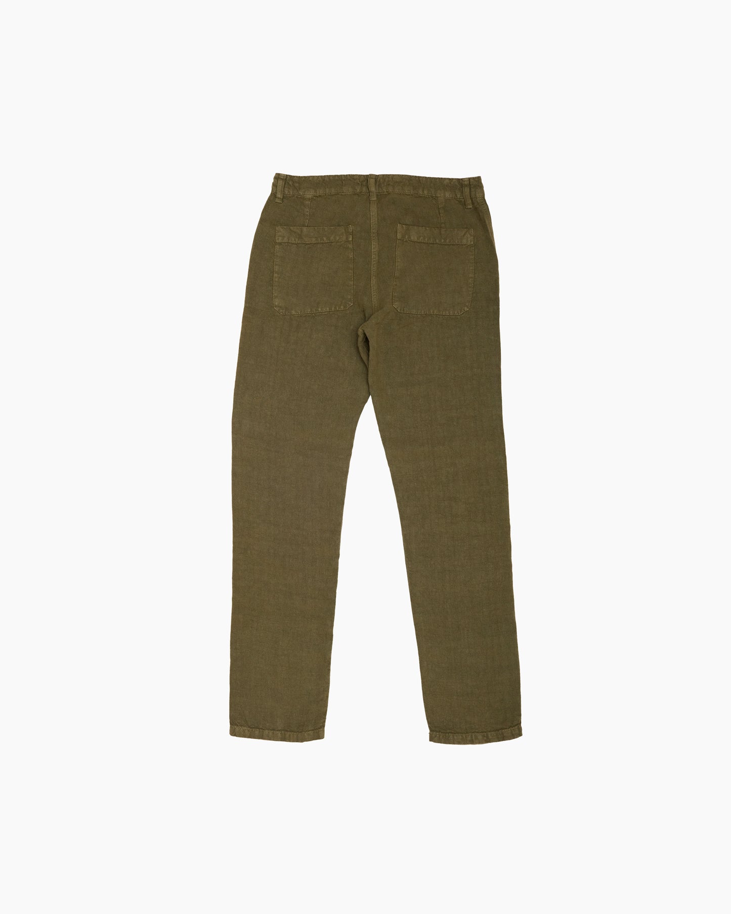 Olive Heavy Linen Trousers