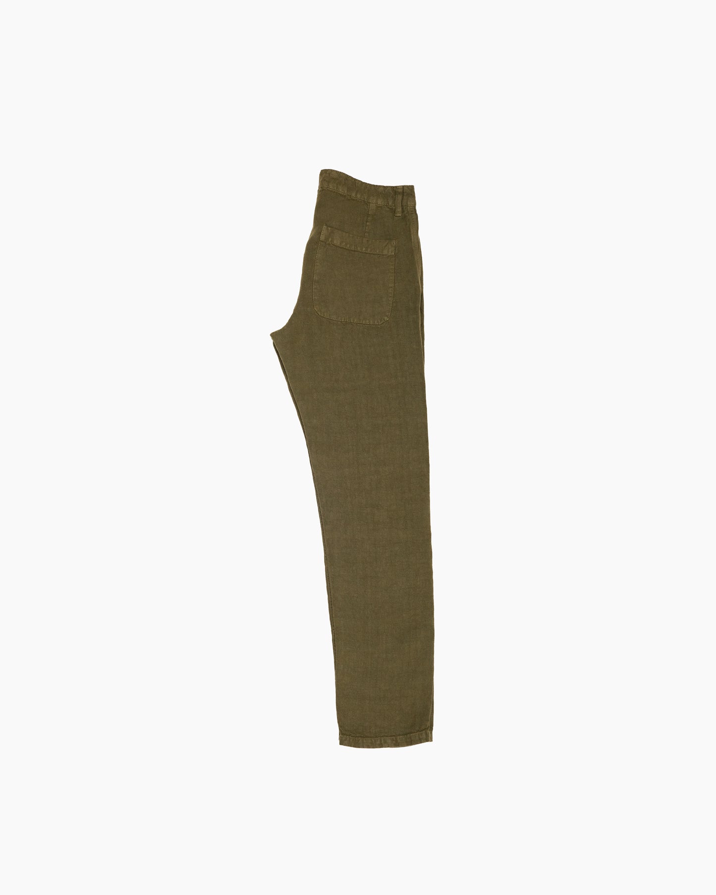 Olive Heavy Linen Trousers