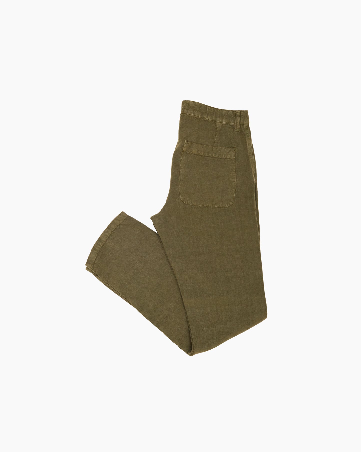 Olive Heavy Linen Trousers