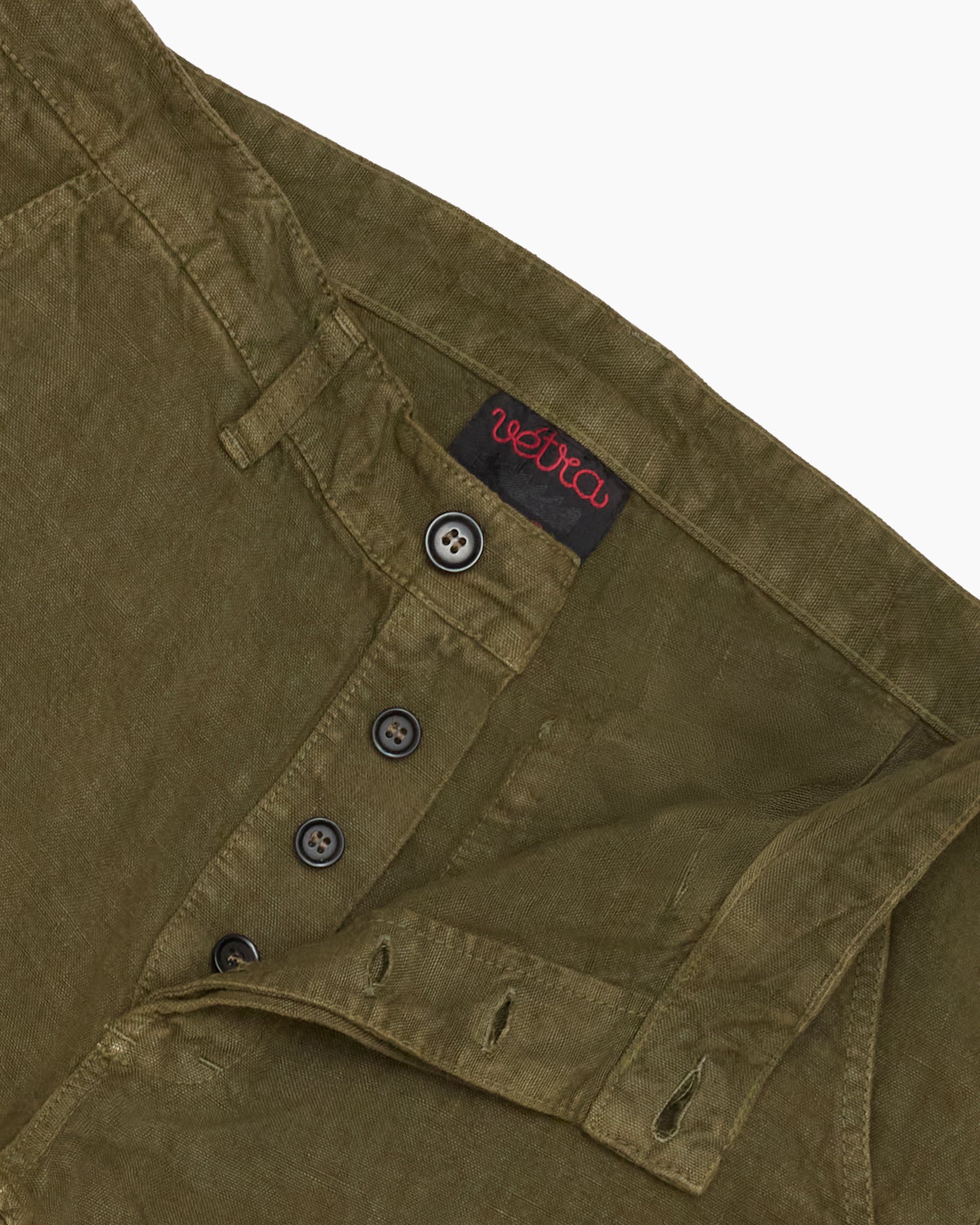 Olive Heavy Linen Trousers