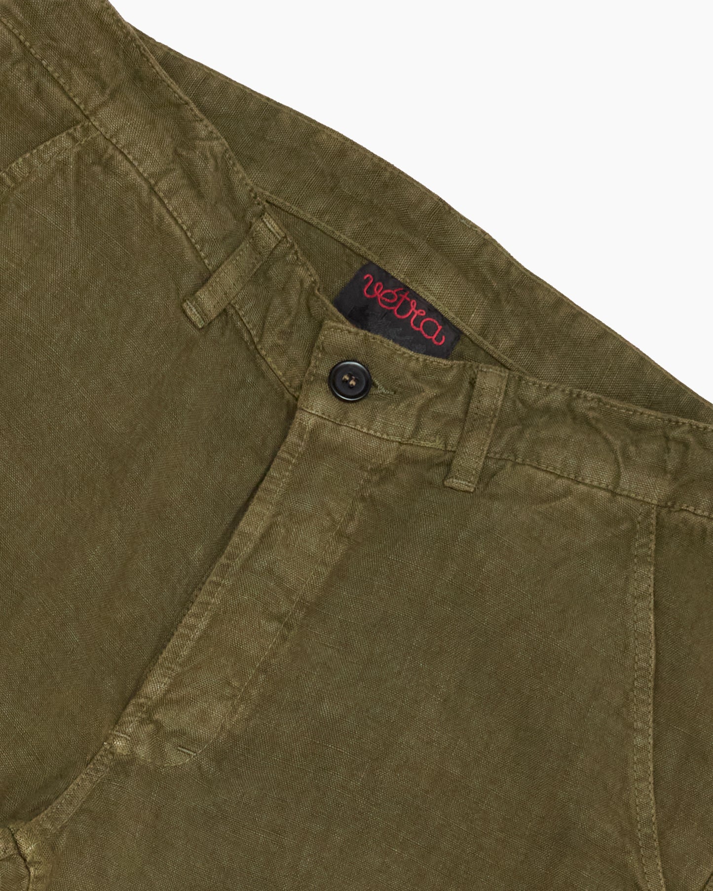 Olive Heavy Linen Trousers