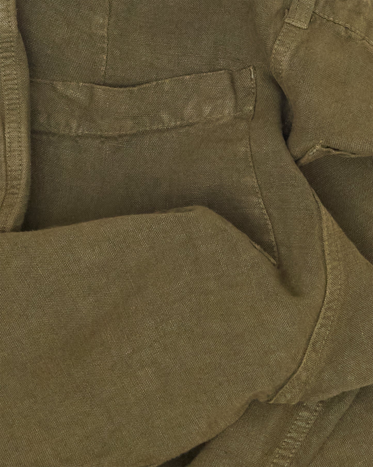 Olive Heavy Linen Trousers