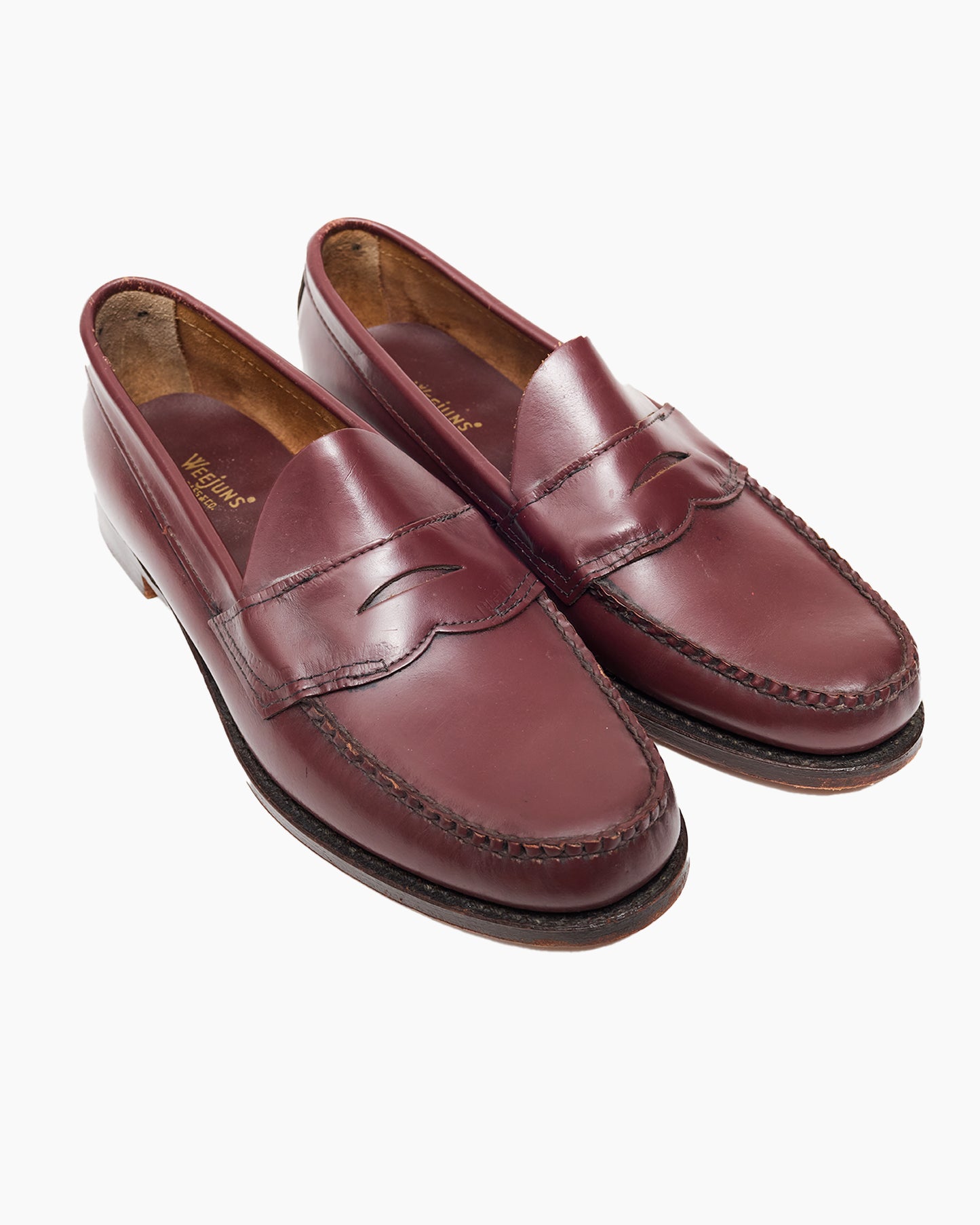 Vintage Burgundy Bass Weejun Penny Loafers