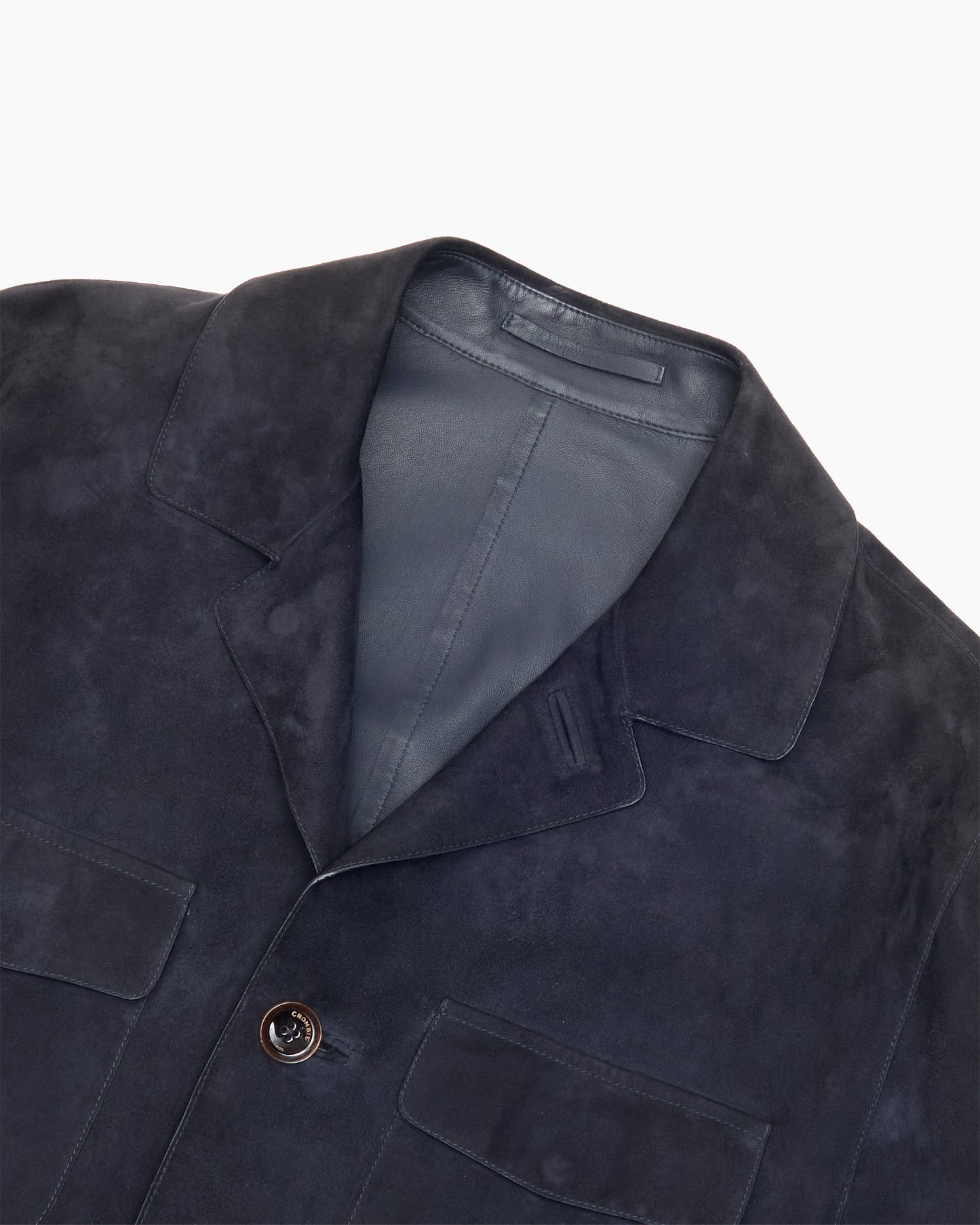 Vintage Crombie Navy Suede Safari Jacket