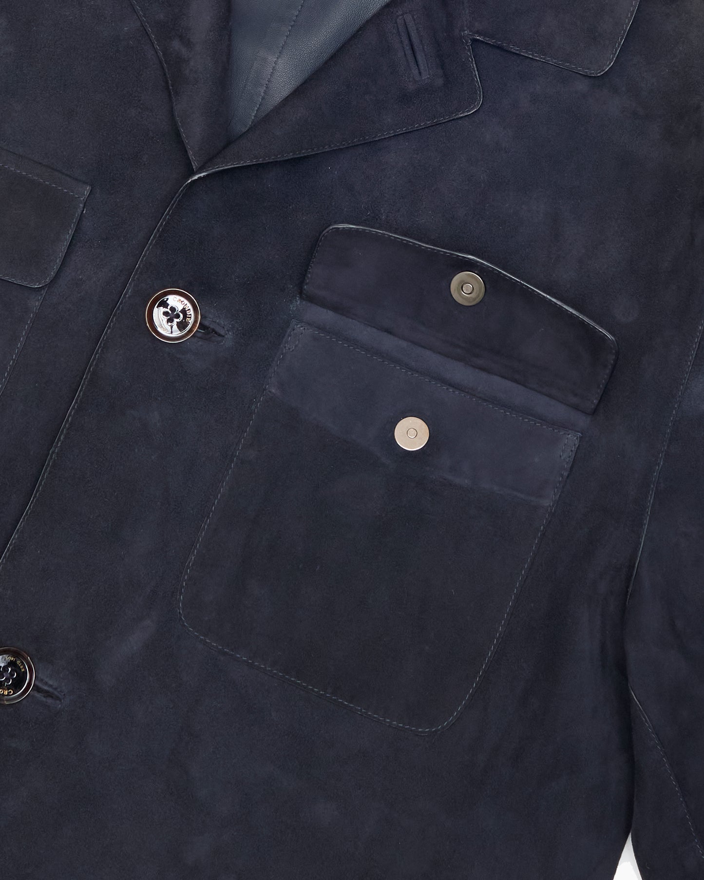 Vintage Crombie Navy Suede Safari Jacket