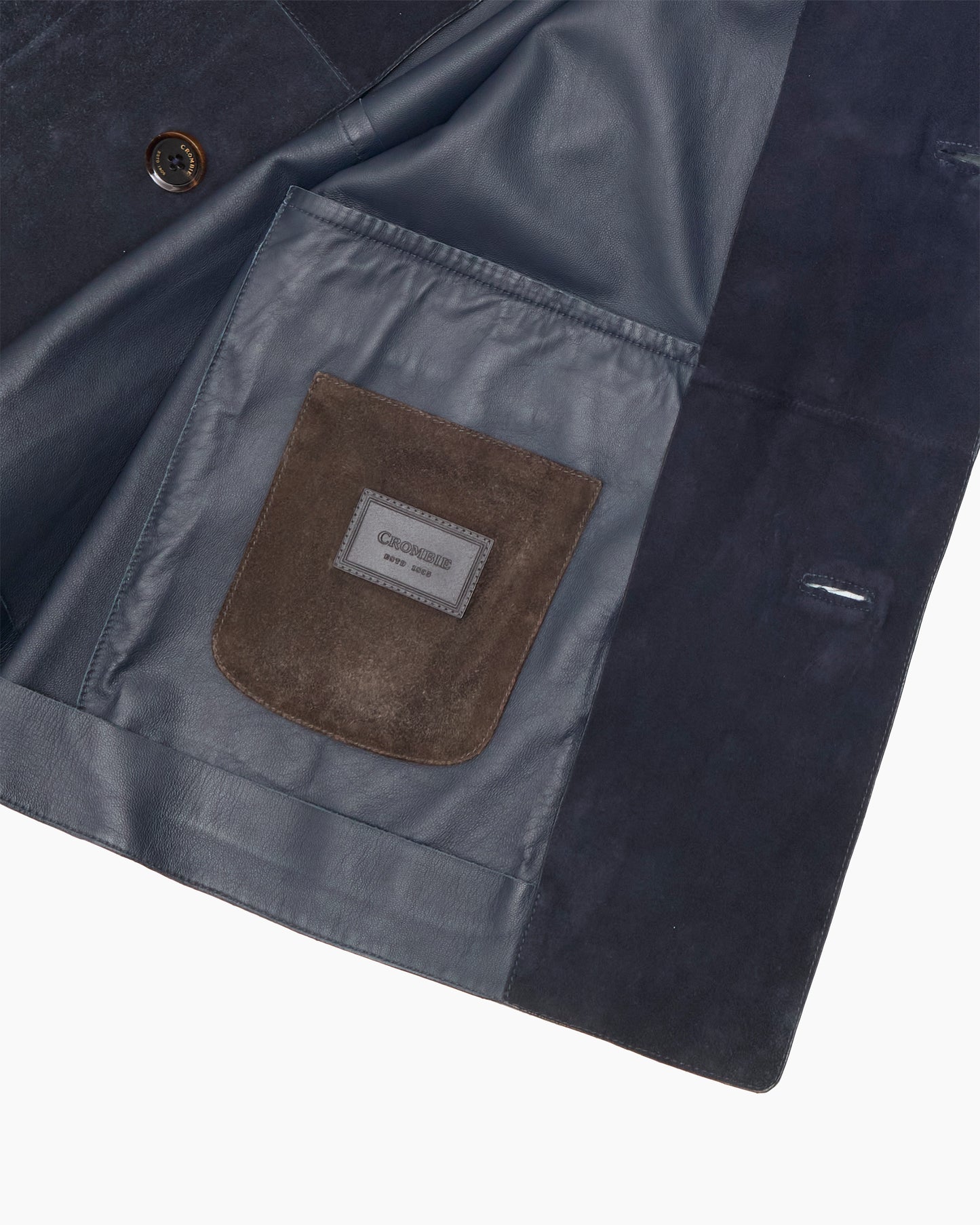 Vintage Crombie Navy Suede Safari Jacket