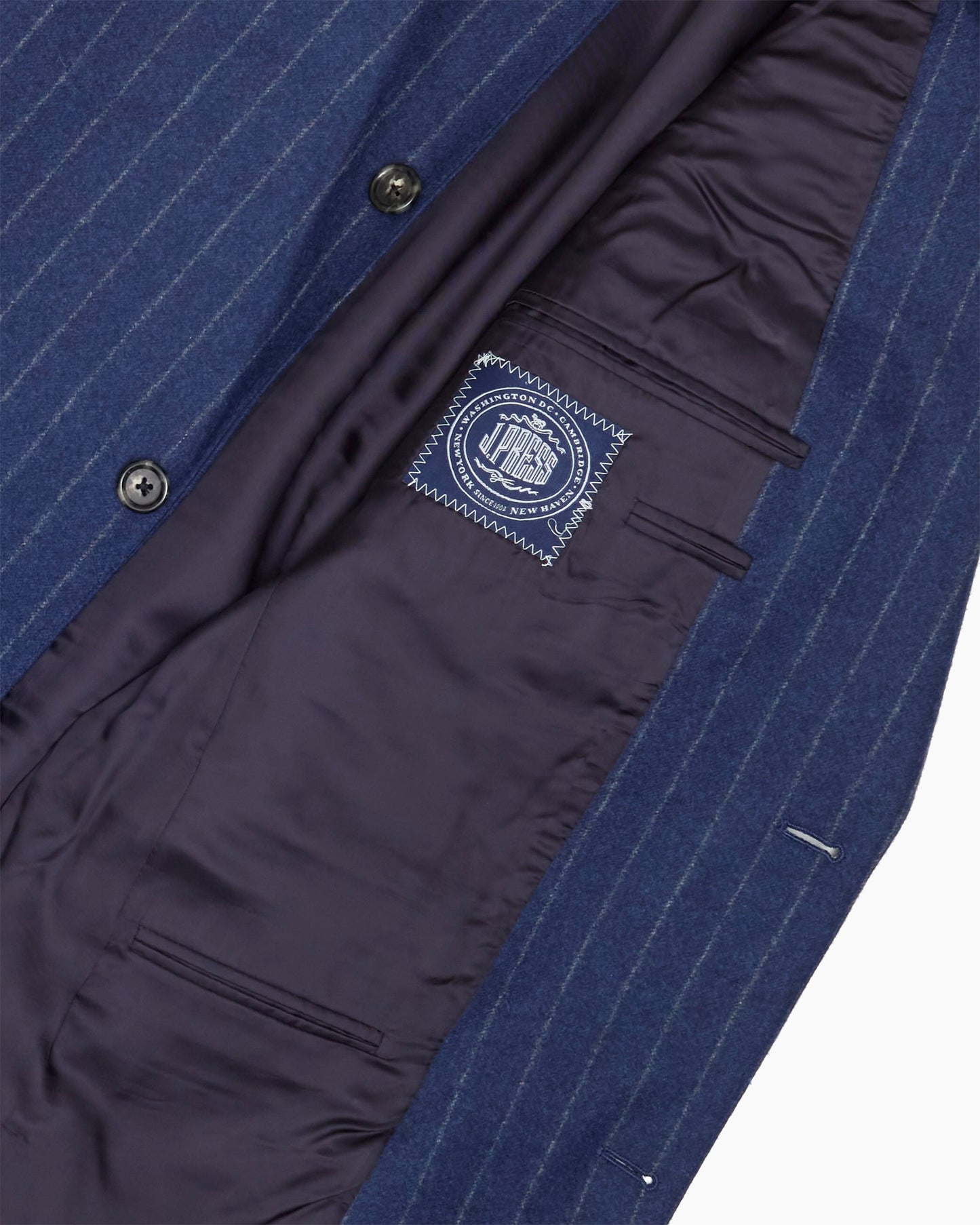 Vintage Made in USA J. Press Navy Chalk Stripe Pressidential Suit