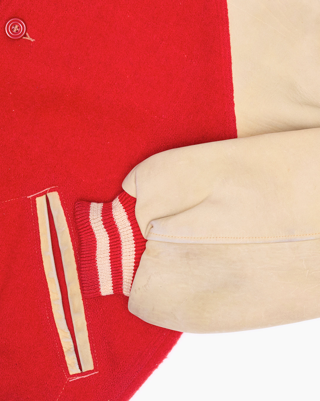 Vintage 1950s Red and Cream Varsity Jacket