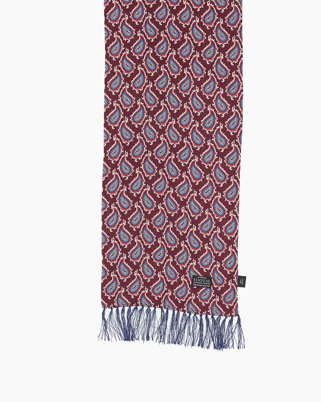 Burgundy Paisley Fringed Scarf