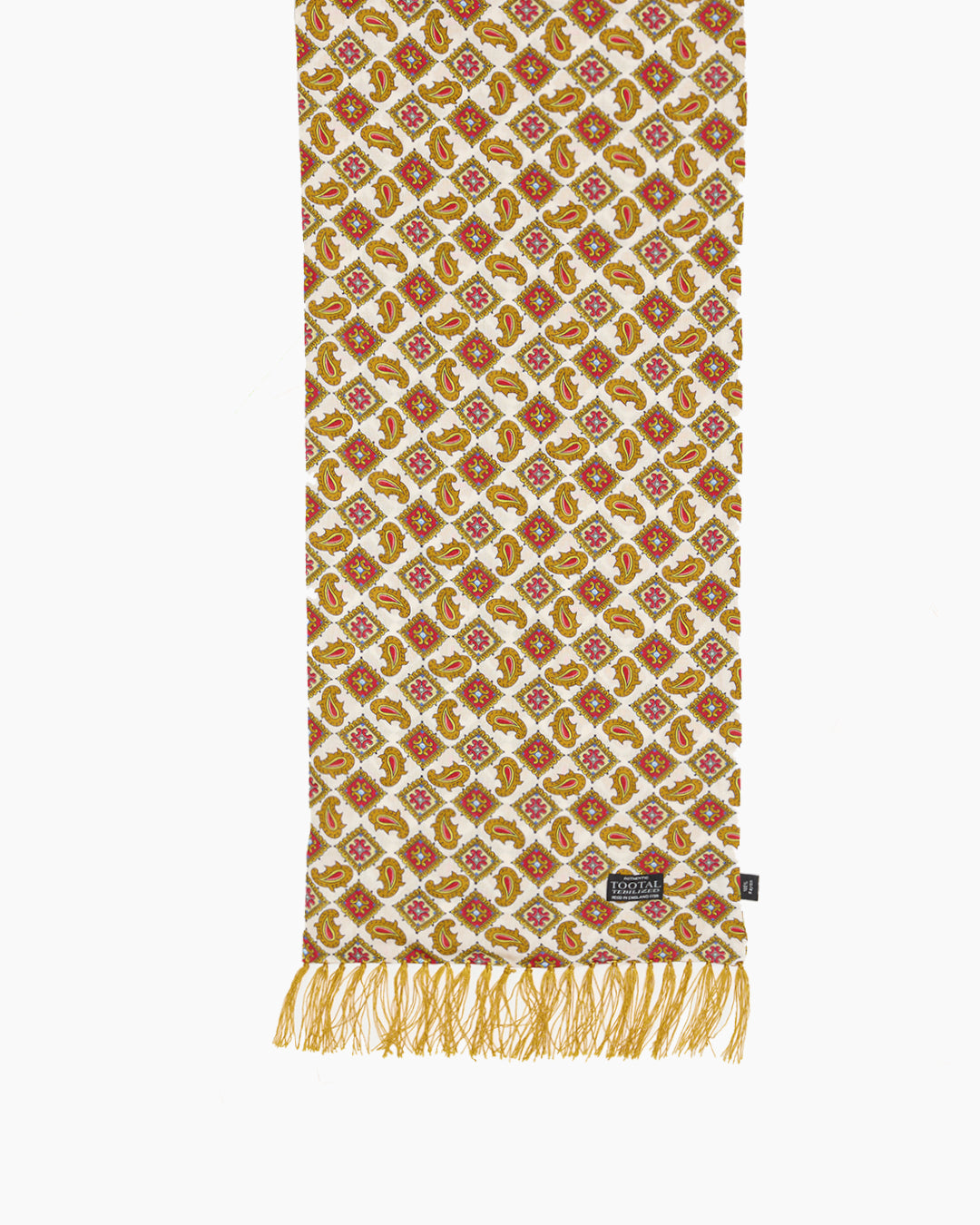 Gold Diamond Design Fringed Scarf
