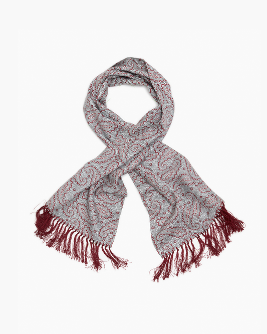Vintage Light Blue & Red Paisley Scarf