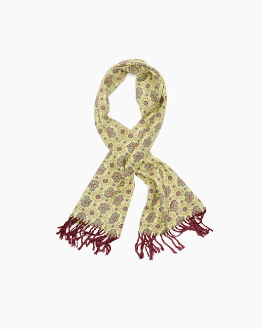 Vintage Butter Yellow Paisley Scarf