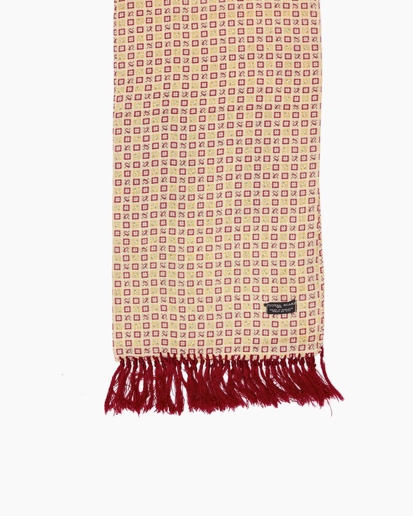 Vintage Mustard Square Patterned Scarf