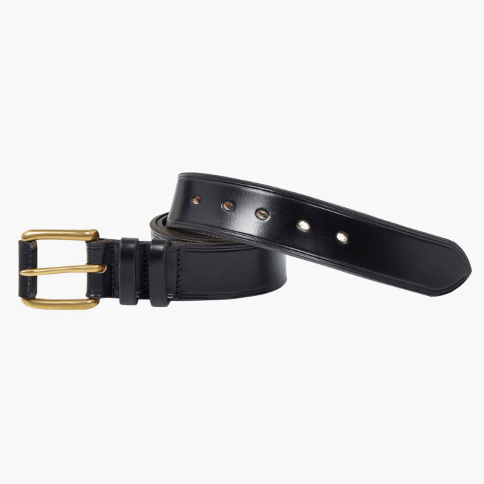John Simons X Mc Rostie Bridle Leather Belt 1 1/2 Inch Leather Black